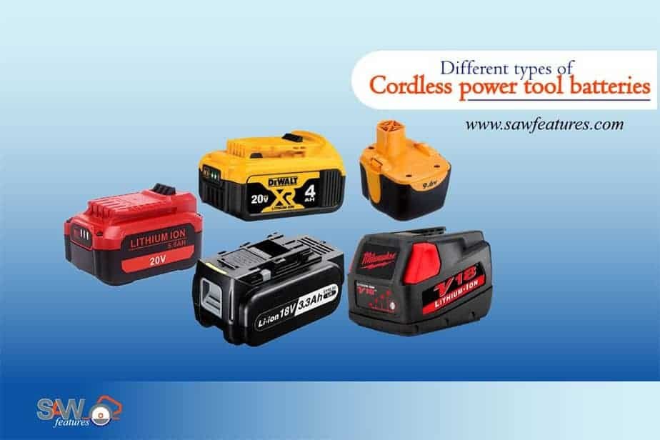 Different types of cordless power tool batteries